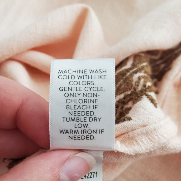 J.Jill Womens Peach Embroidered Short Sleeve Peasant Blouse Size L Pullover - Picture 5 of 9